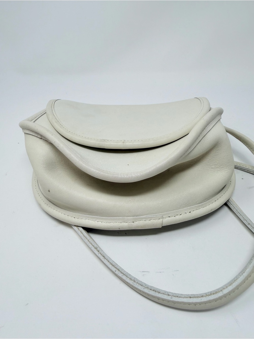 Vintage Coach Casey Crossbody Bag White Bone Leather 0204-351 - Picture 3 of 11